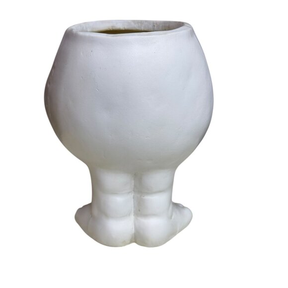 Whimsical White Resin Face Planter With Feet - Picture 5 of 11